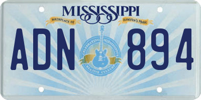 MS license plate ADN894