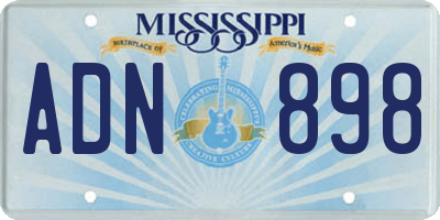 MS license plate ADN898