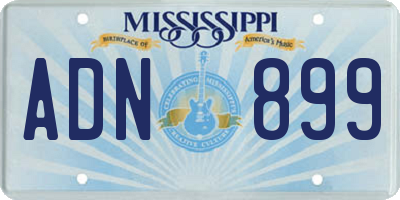 MS license plate ADN899