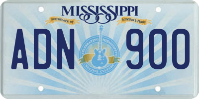 MS license plate ADN900