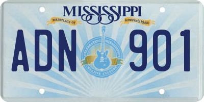 MS license plate ADN901