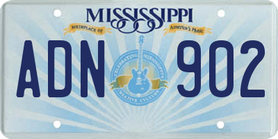 MS license plate ADN902