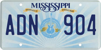 MS license plate ADN904