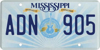 MS license plate ADN905