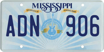 MS license plate ADN906