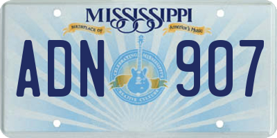 MS license plate ADN907
