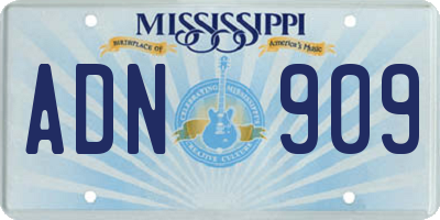 MS license plate ADN909