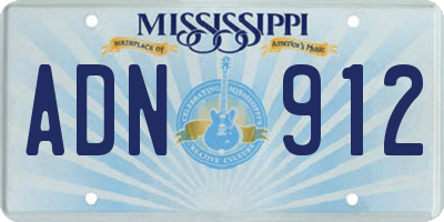 MS license plate ADN912