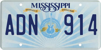 MS license plate ADN914