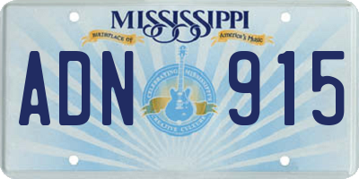 MS license plate ADN915