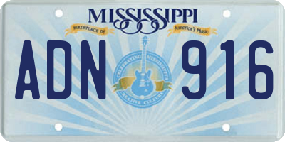 MS license plate ADN916