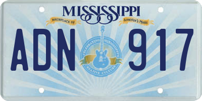 MS license plate ADN917