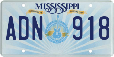 MS license plate ADN918