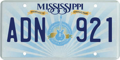 MS license plate ADN921