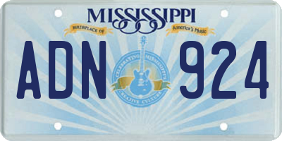 MS license plate ADN924