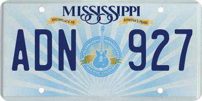 MS license plate ADN927