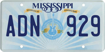 MS license plate ADN929