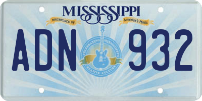 MS license plate ADN932