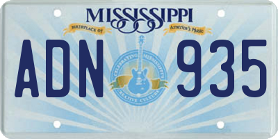 MS license plate ADN935