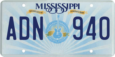 MS license plate ADN940