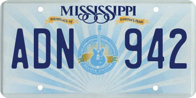 MS license plate ADN942