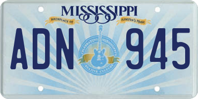 MS license plate ADN945