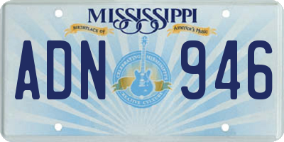 MS license plate ADN946