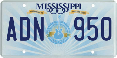 MS license plate ADN950