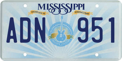 MS license plate ADN951