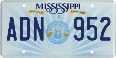 MS license plate ADN952