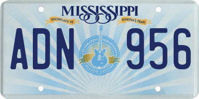 MS license plate ADN956
