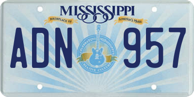 MS license plate ADN957