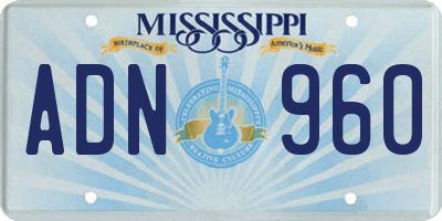 MS license plate ADN960