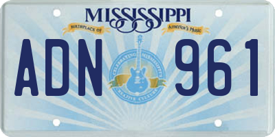 MS license plate ADN961