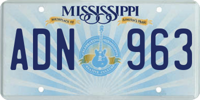 MS license plate ADN963