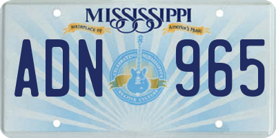 MS license plate ADN965