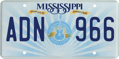 MS license plate ADN966