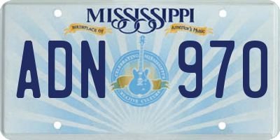 MS license plate ADN970