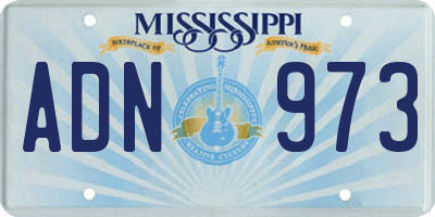 MS license plate ADN973