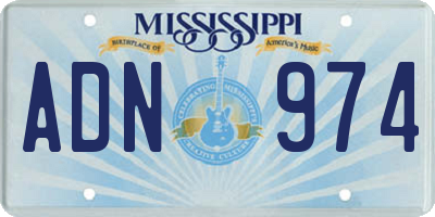 MS license plate ADN974
