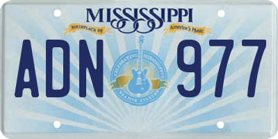 MS license plate ADN977