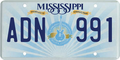 MS license plate ADN991