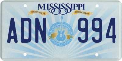 MS license plate ADN994