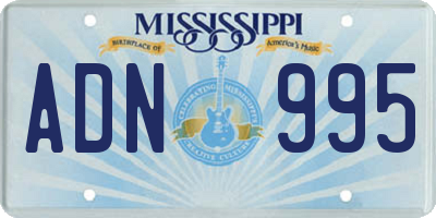 MS license plate ADN995