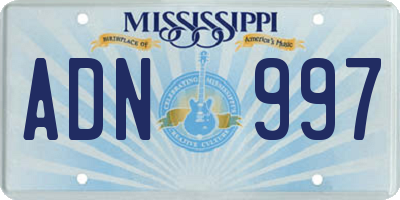 MS license plate ADN997