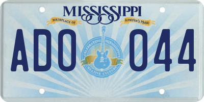MS license plate ADO044