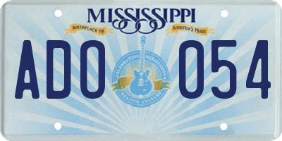 MS license plate ADO054