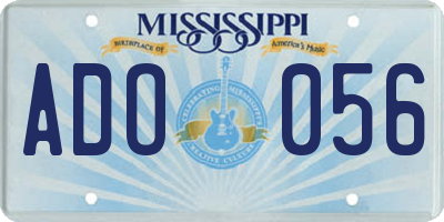 MS license plate ADO056