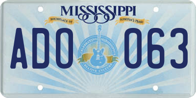 MS license plate ADO063