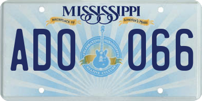 MS license plate ADO066